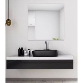 Espelho Quadrado 90x90cm Lapidado Casa Moderno Decorativo C/SUPORTE (QUADRADO)