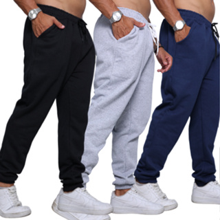 Calça Moletom Masculino kit 3 Peças , Modelo basico, Adulto em Oferta na Shopee
