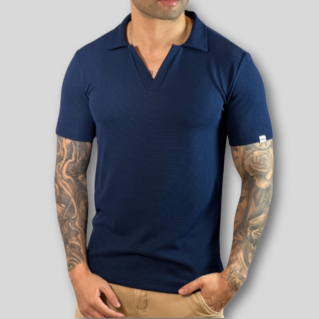Camiseta Gola Polo Tricot Estilosa Texturizada Magnata Italiano Viscose Original Martt