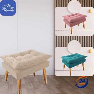 Puff Decorativo Opala  Pés Palito Acabamento Perfeito Suede Quarto Recepção Penteadeira Decoração em Oferta na Shopee