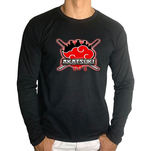 Camisa manga longa Akatsuki Katana anime naruto camiseta Para todas as estações do ano mangá