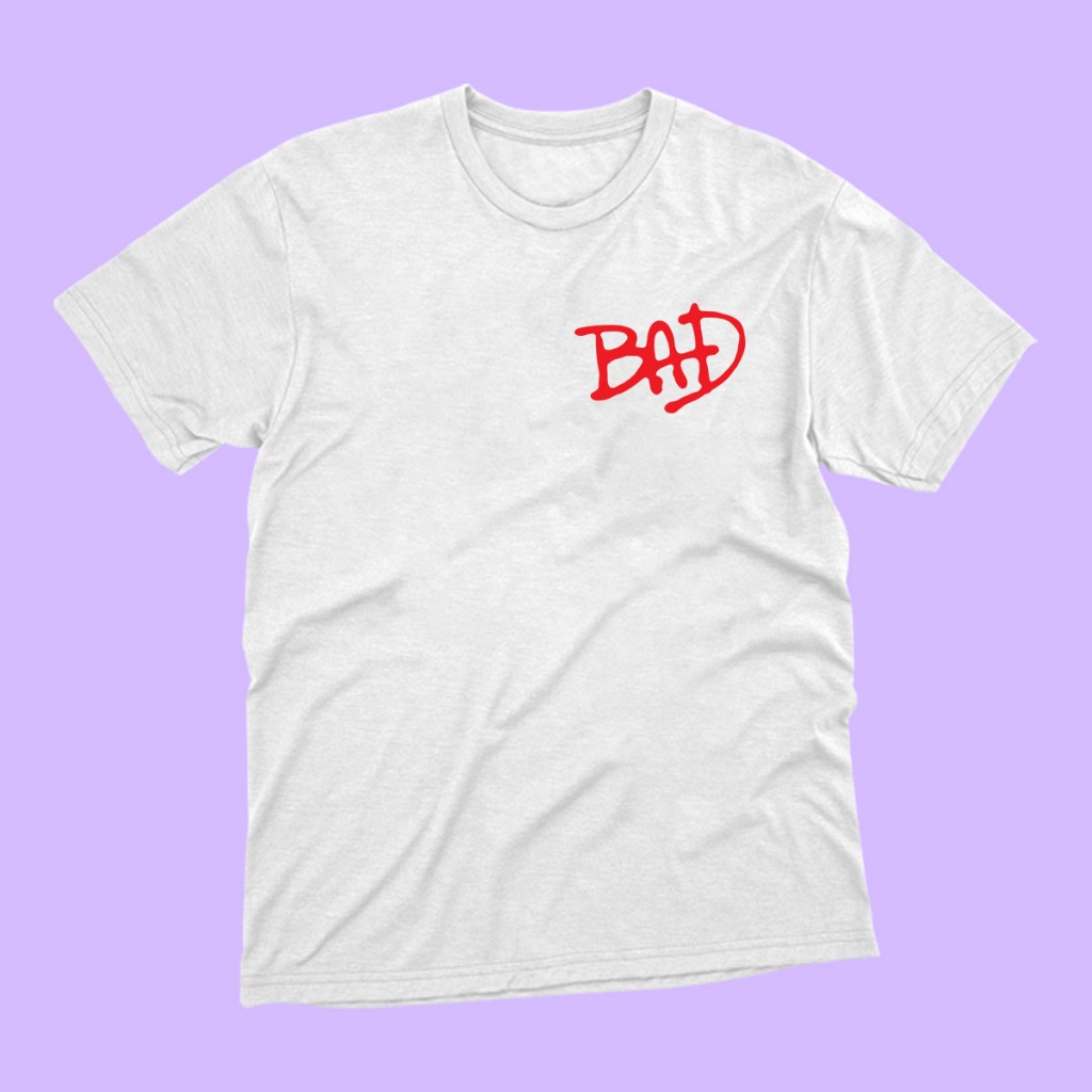 Camiseta BAD Michael Jackson Minimalista 100% Algodão Unissex em Oferta na Shopee