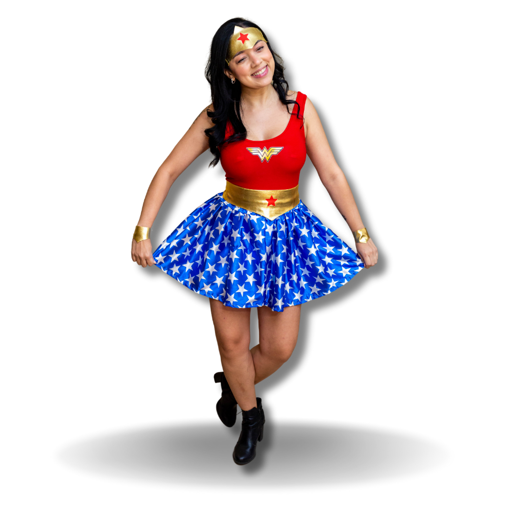 Traje Fantasia Feminina Completa - Heroína Amazona Mulher Poderosa Adulto Luxo  Cosplay -  festa de Carnaval e Halloween