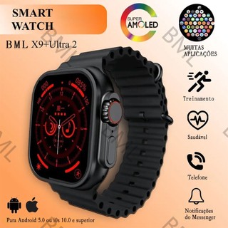 Smartwatch Original X9 Ultra Série 9 Bússola 49mm NFC GPS Esportivo Fitness Relógio Intel…