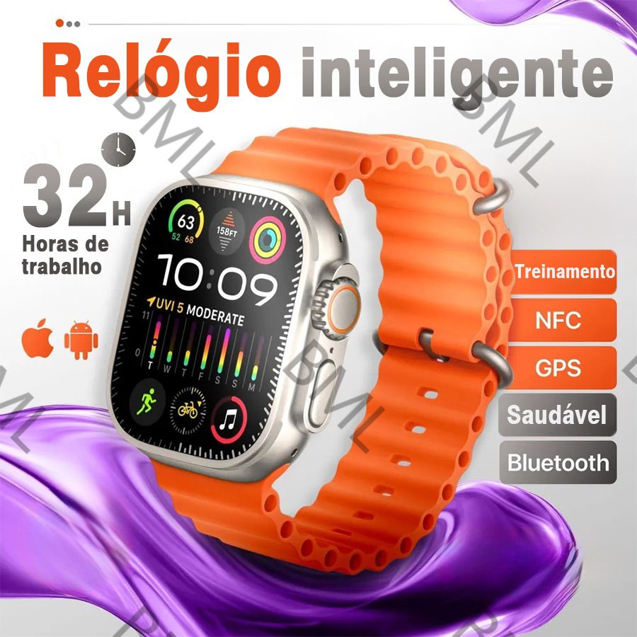Smartwatch Original X9 Ultra Série 9 Bússola 49mm NFC GPS Esportivo Fitness Relógio Inteligente Para Android IOS em Oferta na Shopee