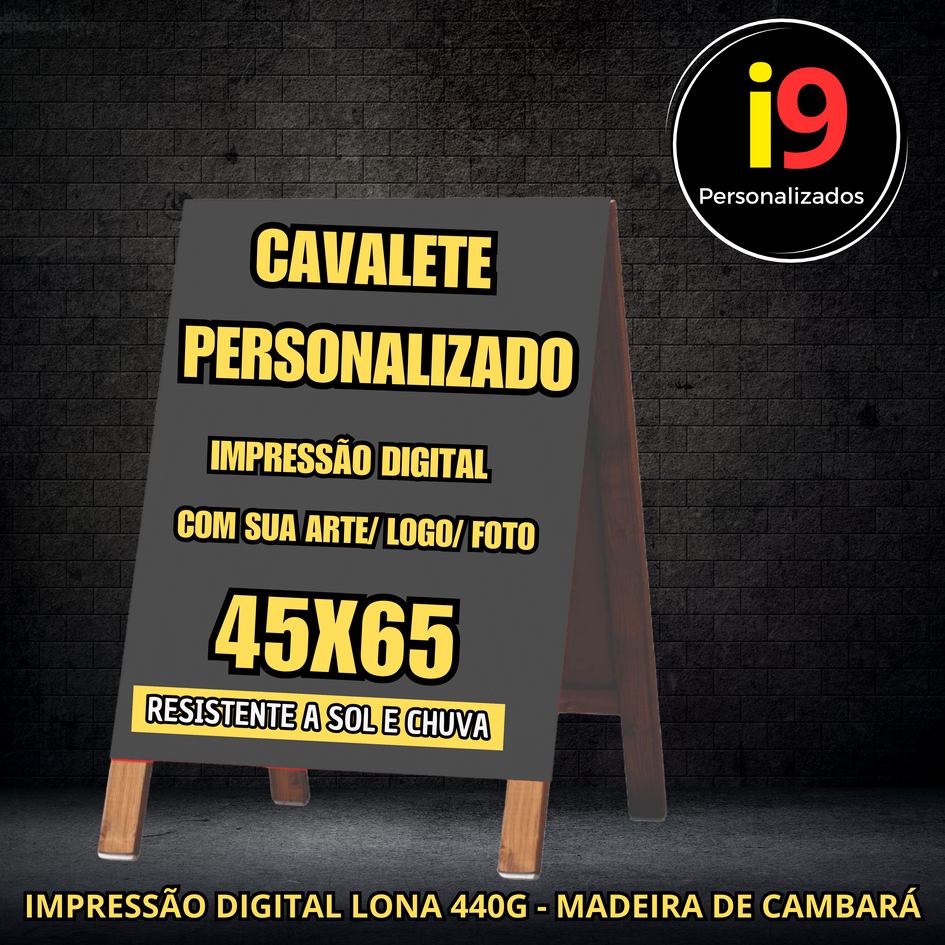Placa Cavalete Publicidade Personalizado com sua arte - dois lados Lona Impressa