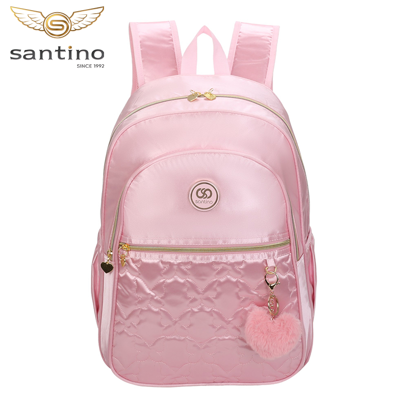 SANTINO Mochila Juvenil Mochila Sweet Girl linda bolsas Butterfly chaveiro Azul claro - #SAM230U - Women Bags