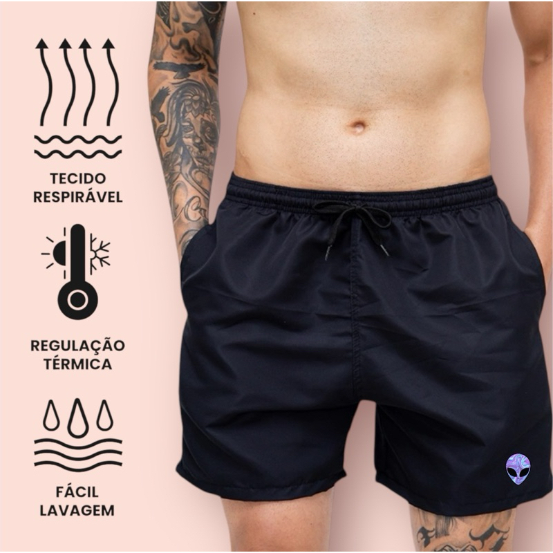 Short Praia Curto Mauricinho Tactel Bermuda Calção Treino Academia Esporte Férias