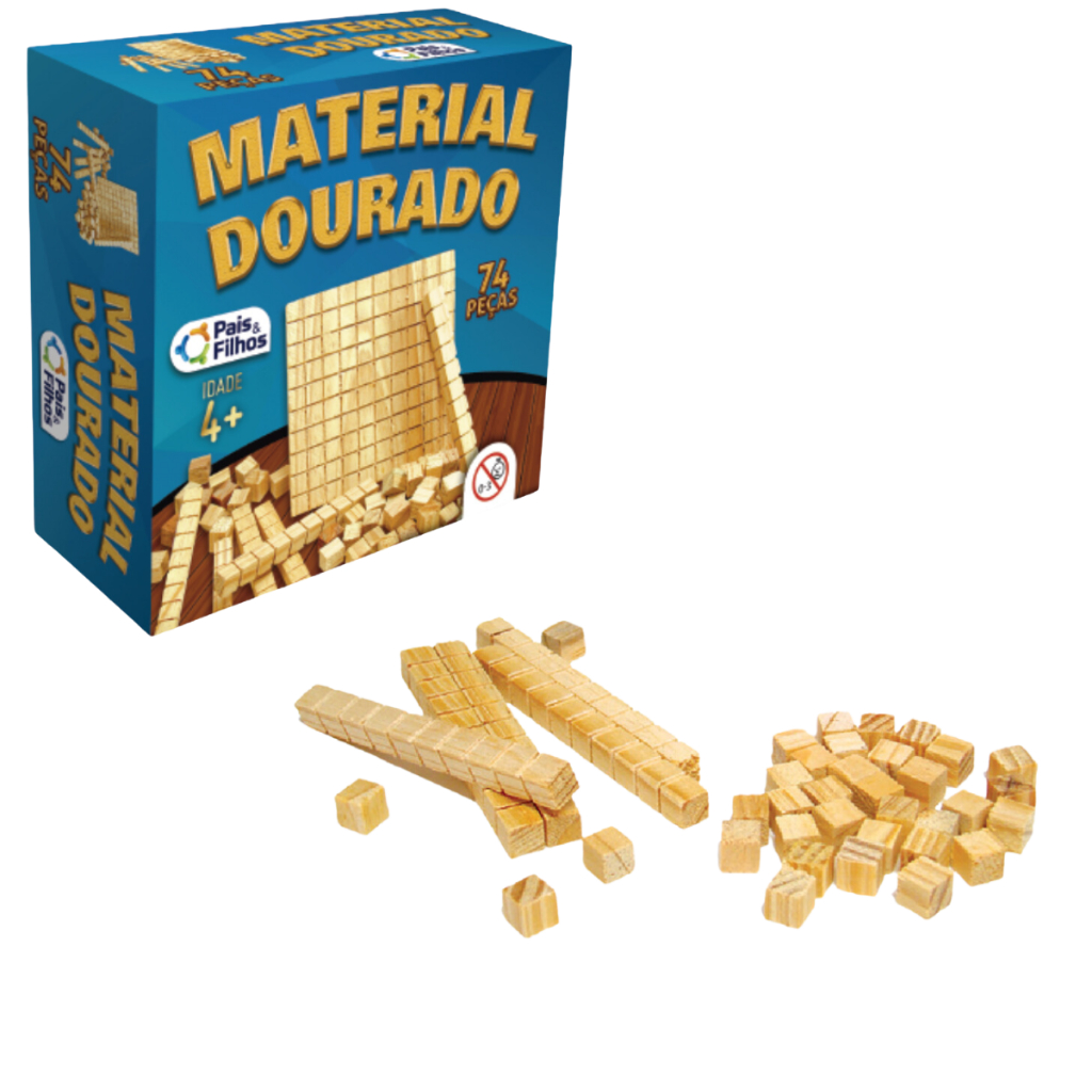 Material Dourado 74 Peças Educativo Infantil Escolar Presente Dia Das Crianças Oferta Madeira 111PÇS em Oferta na Shopee