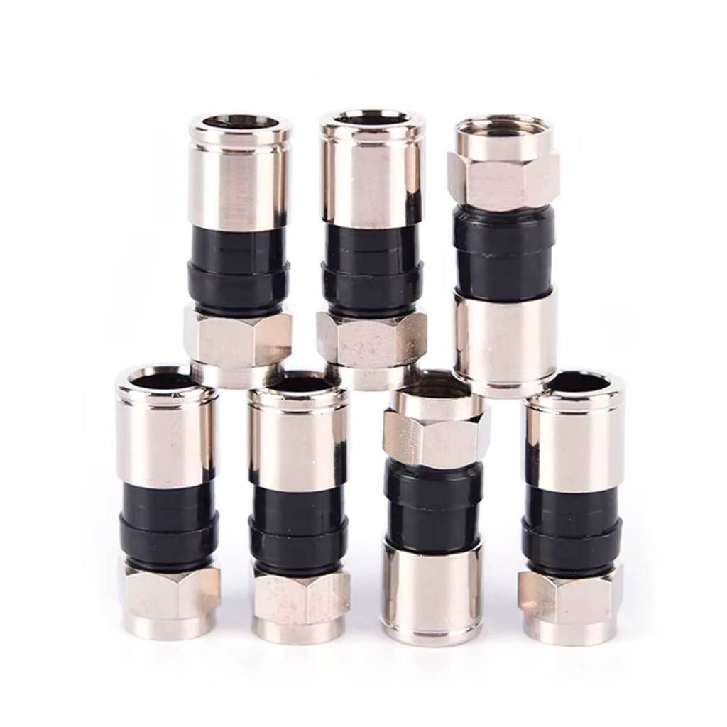 Kit com 100 Conectores F RG59 para Cabo Coaxial Antena Modelo 3881