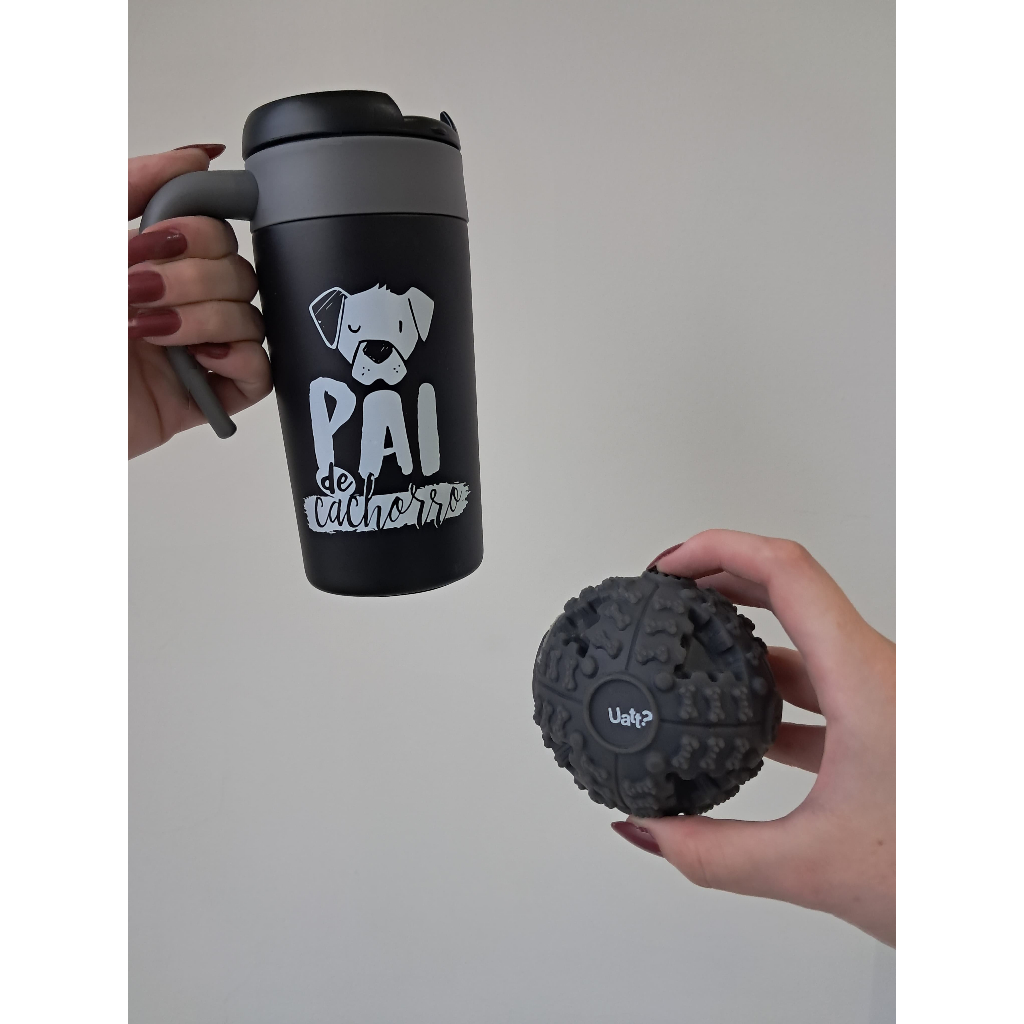 Caneca Térmica 300ml com Bolinha para Cachorro - Pai De Cachorro Coolors UATT | BPA FREE