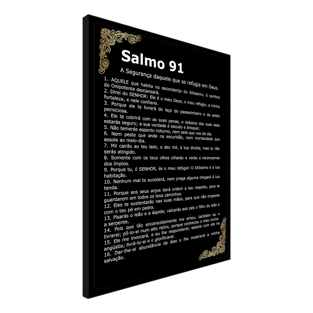 Quadro Decorativo Religioso 1 Peça Salmo 91 Sala Quarto Escritório