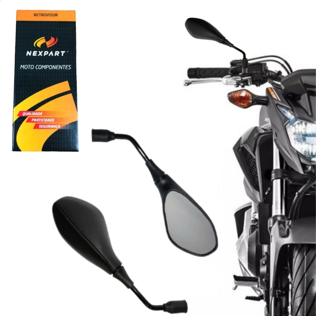 Retrovisor BMW F800 NexPart Fixo Lente Convexa Fume