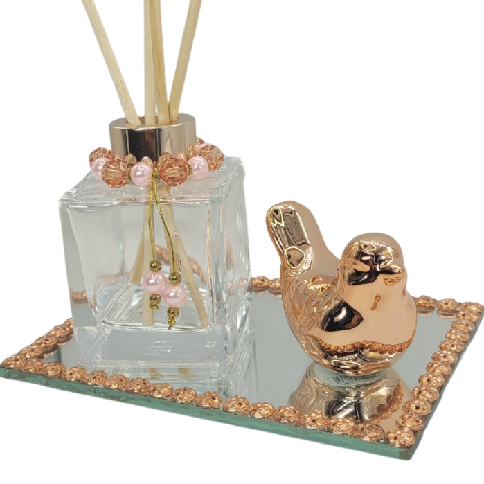 Kit Frasco Cubo Bird 100ml Bandeja Decorada Com Pérolas em Oferta na Shopee