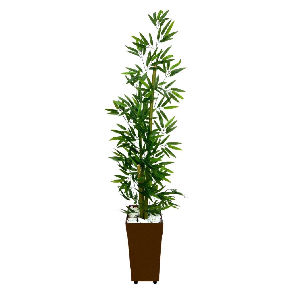 Planta Artificial Bambu Mosso e Vaso de Polietileno