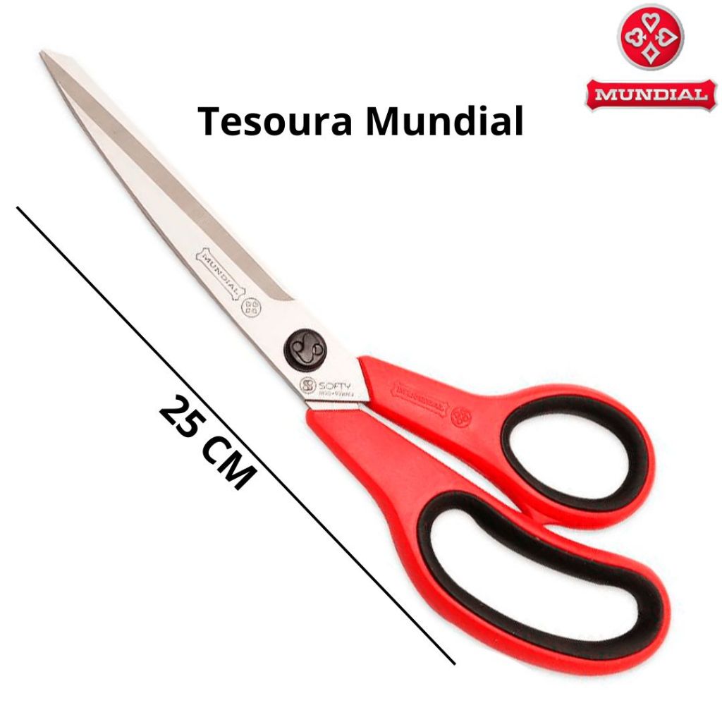 Tesoura Mundial Profissional Cushion SOFT Corte e Costura Tecido, Plástico e Papel 9 Polegadas 1/2 (25CM) em Oferta na Shopee