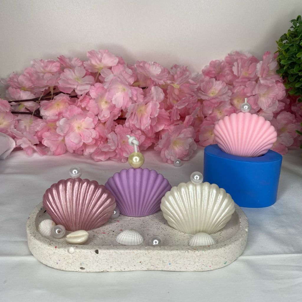 Molde de Silicone Concha  - Vela para lembrancinha festa sereia, fundo do mar e outros
