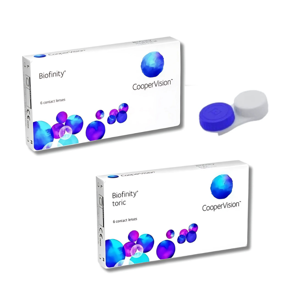 Lente De Contato Biofinity® Esférica + Biofinity Tórica Cooper com Estojo