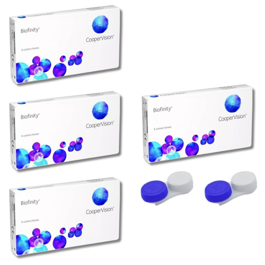 4 Caixas de Lente De Contato Biofinity® Coopervision + 2 Estojos em Oferta na Shopee