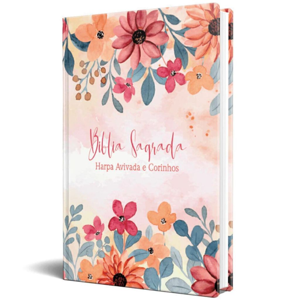Bíblia Sagrada Feminina RC Slim Capa Dura Com Harpa Avivada E Corinhos Flores Aquarela em Oferta na Shopee