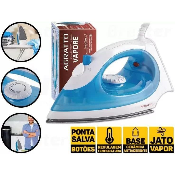 Ferro de Passar Agratto Vapore Cerâmica Antiaderente FV-01