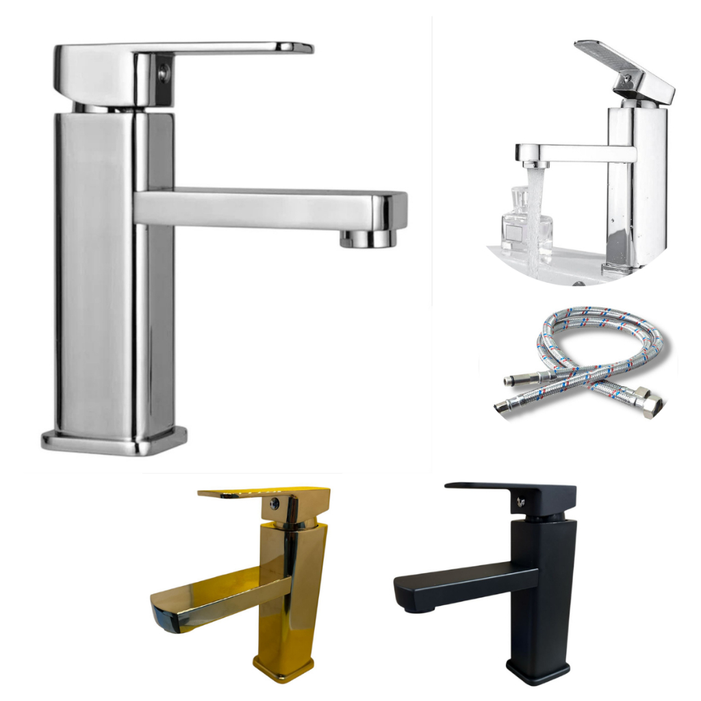 Torneira Banheiro Lavabo Misturador Monoc Baixa Cromado Preto Dourado