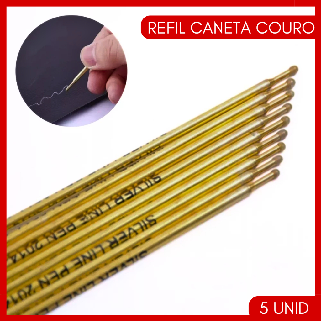 Kit 5 Refil Caneta Para Riscar Couro Prata Marcador Tecido em Oferta na Shopee