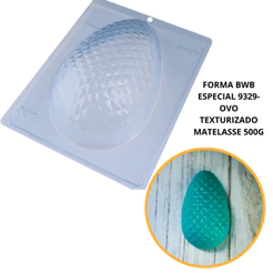 1~4 Forma BWB Com Silicone (3 partes) Para Chocolate Cód. 9329 - Ovo Texturizado Matelassê 500g. Páscoa (CHOCO)