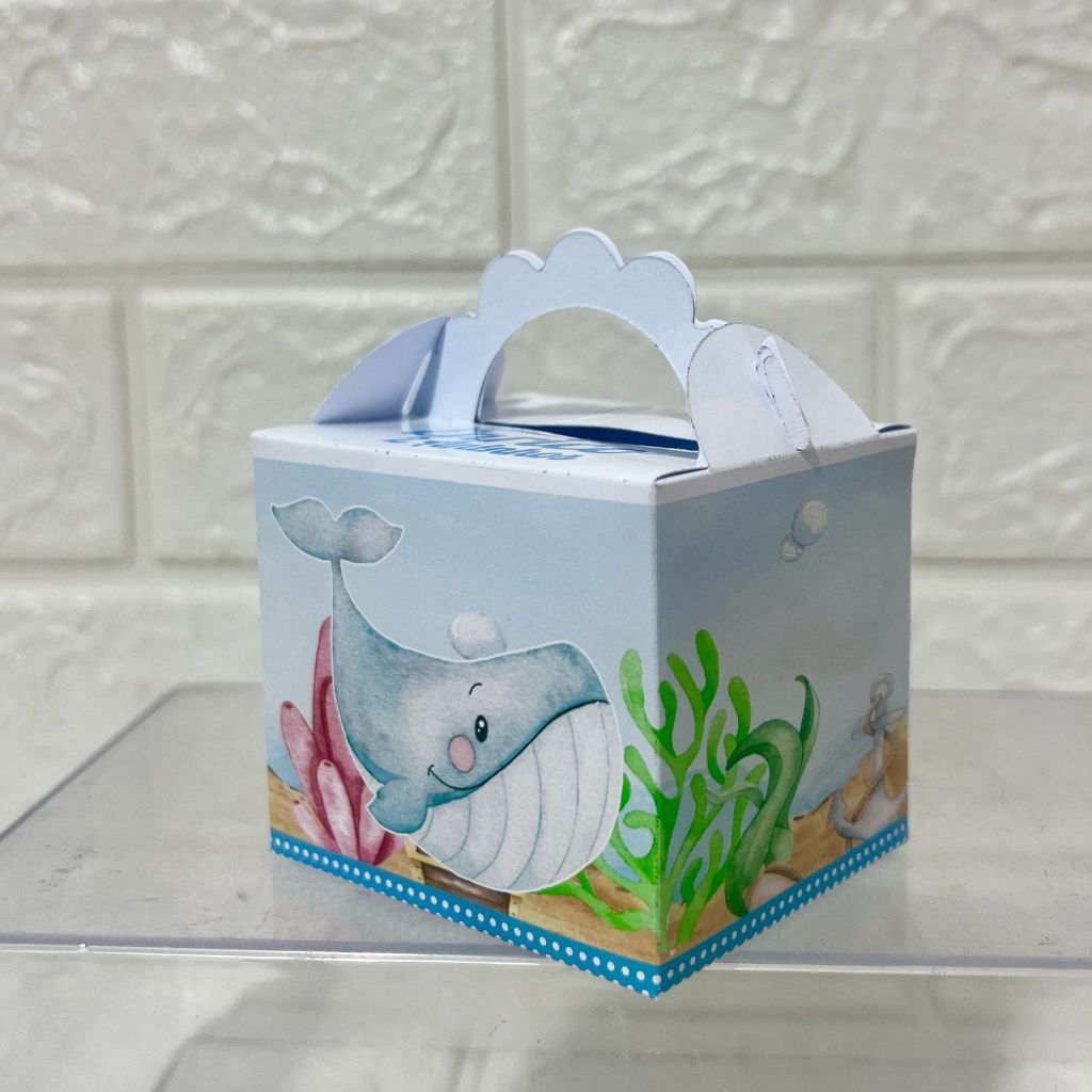 Caixa Lanchinho Personalizada FUNDO DO MAR AZUL - Caixinhas Personalizadas - Aniversário - Lembrancinhas