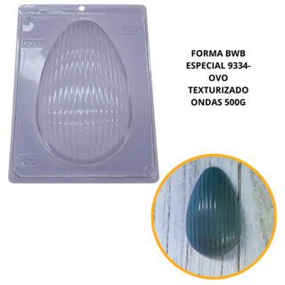 1~4 Forma BWB Com Silicone (3 partes) Para Chocolate Cód. 9334 - Ovo Texturizado Ondas 500g. Páscoa (CHOCO) em Oferta na Shopee