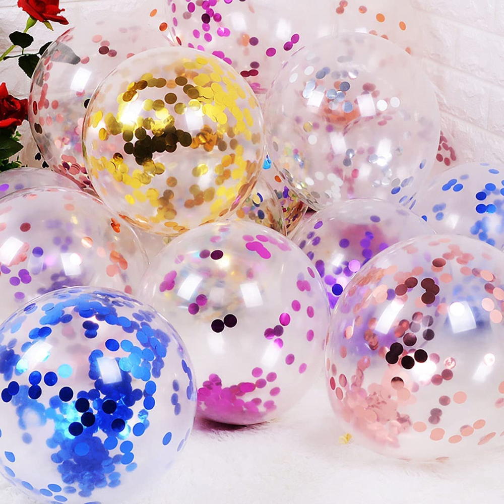 Balão De Látex Confete 10un Balões Para Decoração Festa Aniversário Balões Coloridos Bexiga Látex em Oferta na Shopee