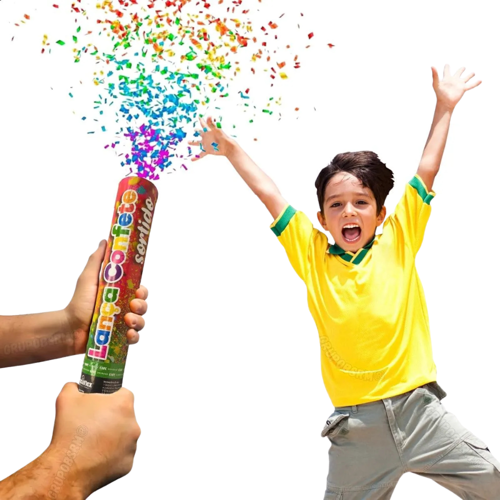 Lança Confetes Metalizado 30cm e 60cm Dourado Prata Colorido Rosa Azul Festas Reveillon Aniversarios