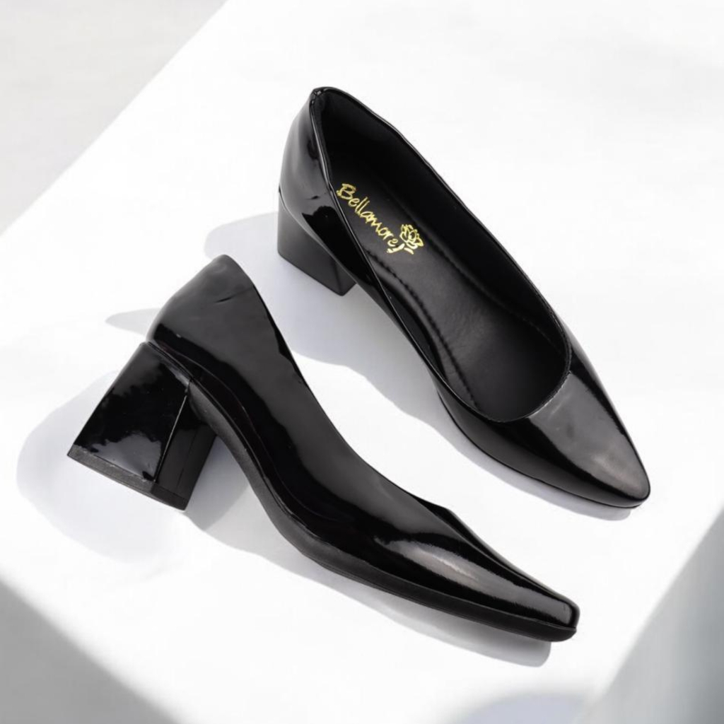 Sapato Feminino Social Scarpin Bico Fino Elegante Com Salto Grosso 6cm Preto,Vermelho,Nude...