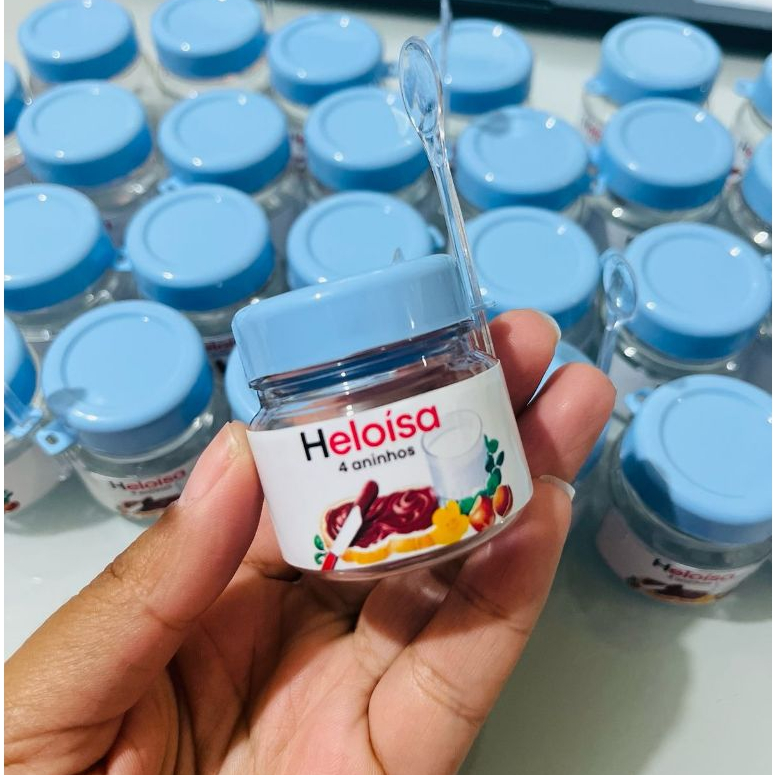 Rótulo Adesivo Para Potinho 40 ml Papinha Personalizado Tema Nutella Lembrancinha de Festa
