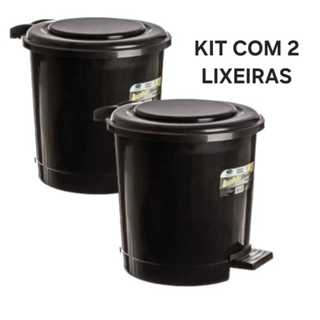 Kit Com 02 Lixeira plástica Lixeira plástica  7,5 Litros  Cozinha  área com Pedal  Plasmar Cozinha Banheiro área co em Oferta na Shopee