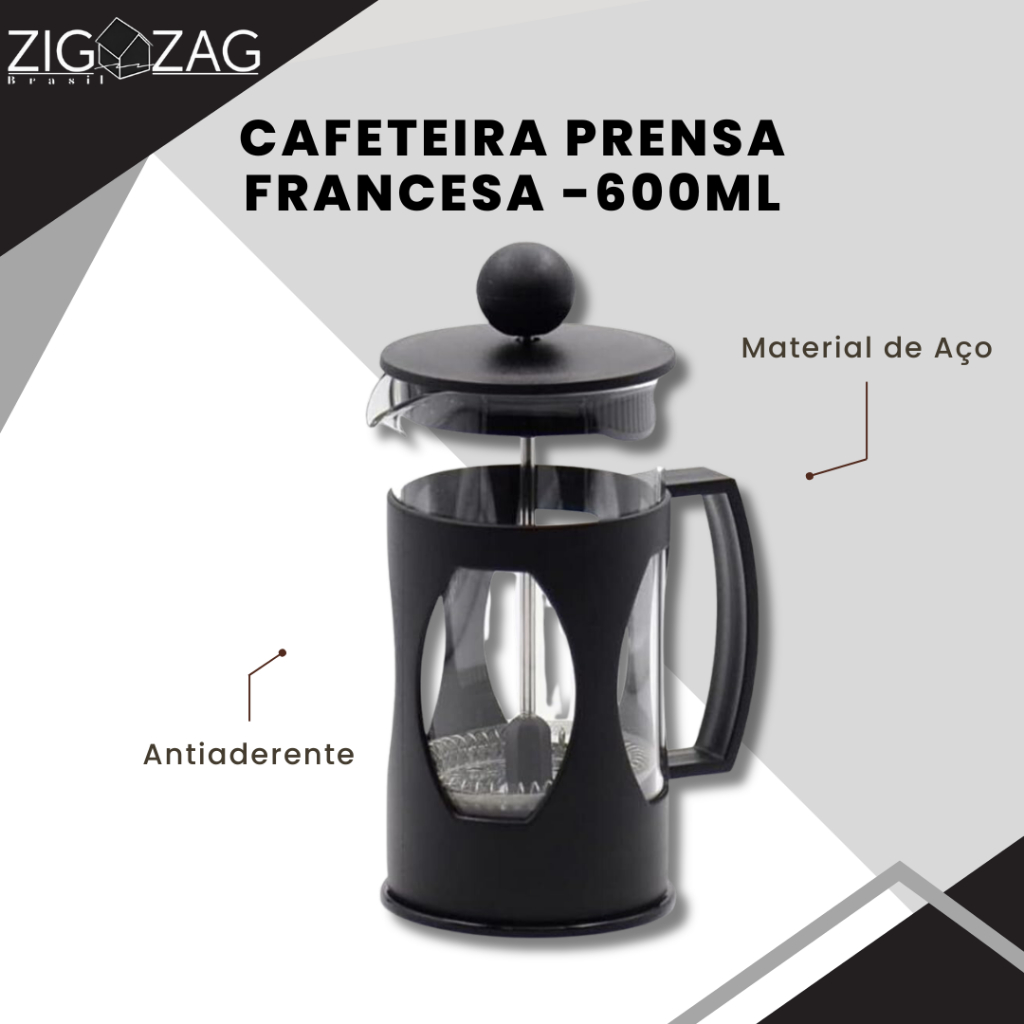 Cafeteira Prensa Francesa - 600ml | Suporta Altas e Baixas Temperaturas