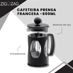 Cafeteira Prensa Francesa - 600ml | Suporta Altas e Baixas Temperaturas
