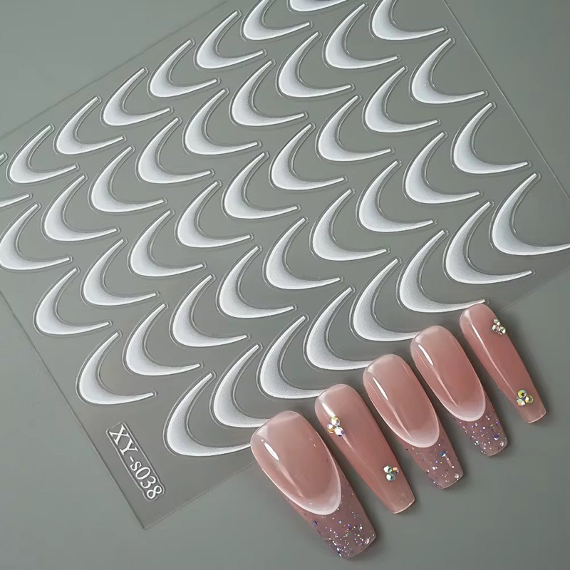 Kit 5 Cartelas Adesivos Para Francesa  Manicure Adesivo De Unha Francesinha Reversa Unhas ...