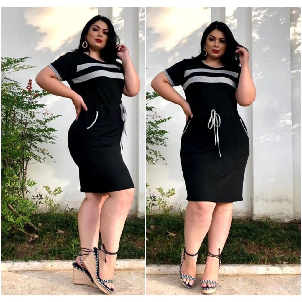 Vestido Evangélico Plus Size Elegante: Detalhe Frontal, Mangas Combinadas e Caimento Perfeito