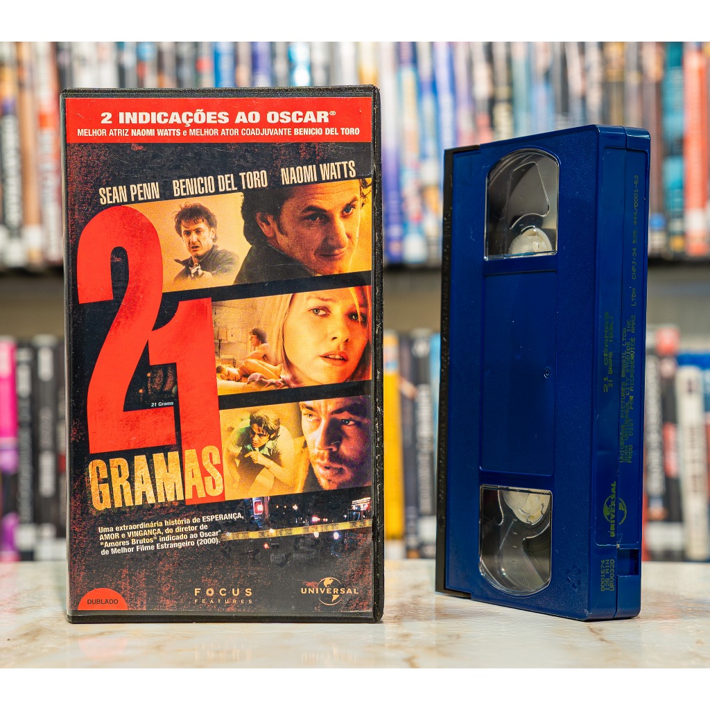VHS 21 Gramas - DUBLADO - Sean Penn Benicio Del Toro Naomi Watts - Original - Fita de Vídeo Filme - Policial Ação