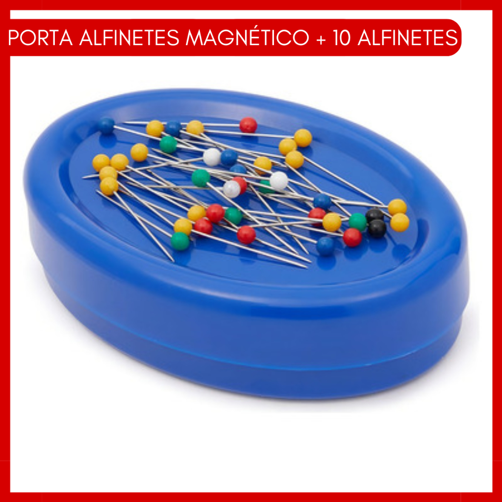 Alfineteiro Porta Alfinetes Magnético + 10 Alfinetes