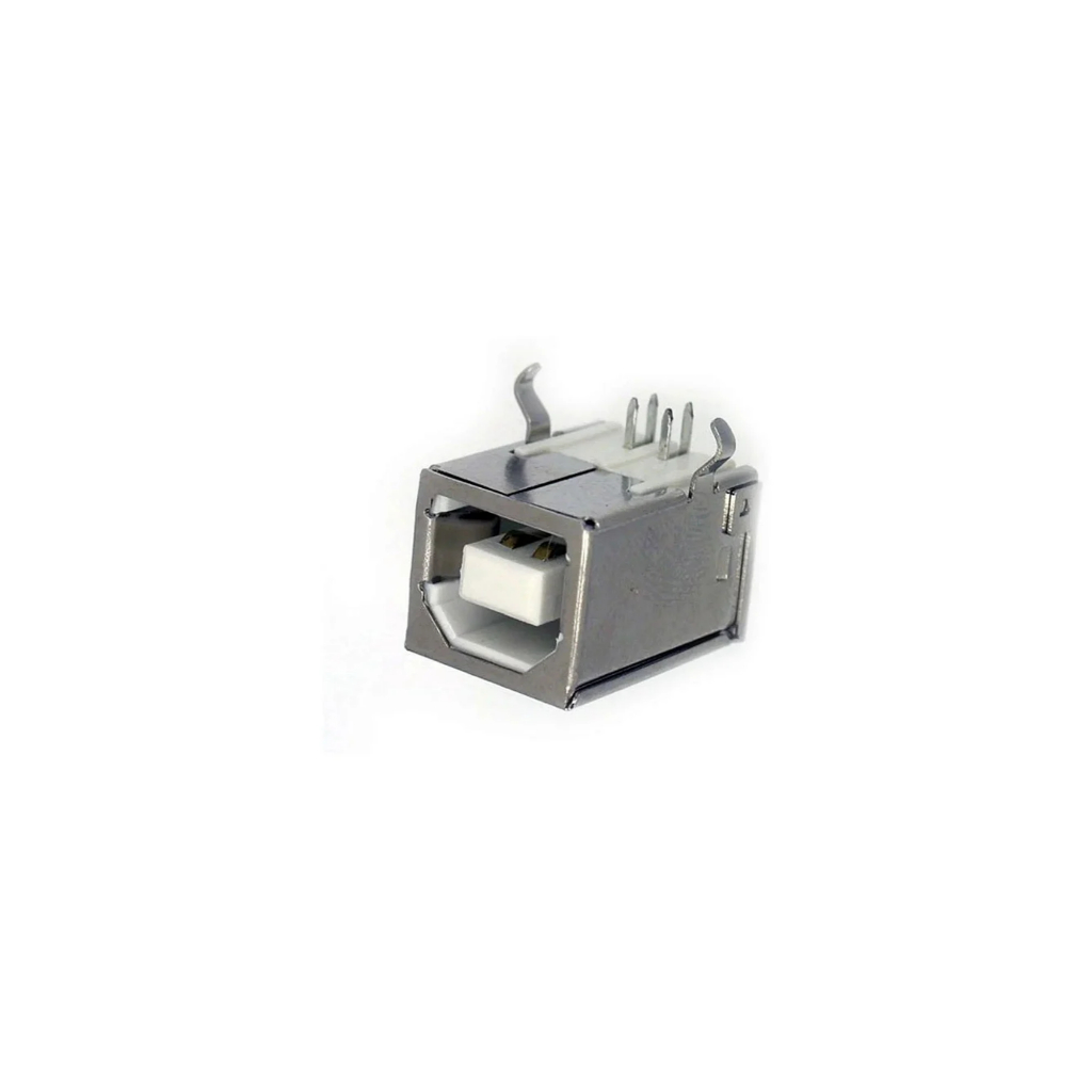 Conector usb-b fêmea 90 graus branco para placa pcb