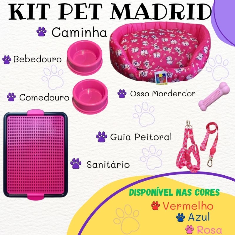 Kit Para Cachorro Caminha Pet Sanitário Comedouro Para Cães Pequeno em Oferta na Shopee