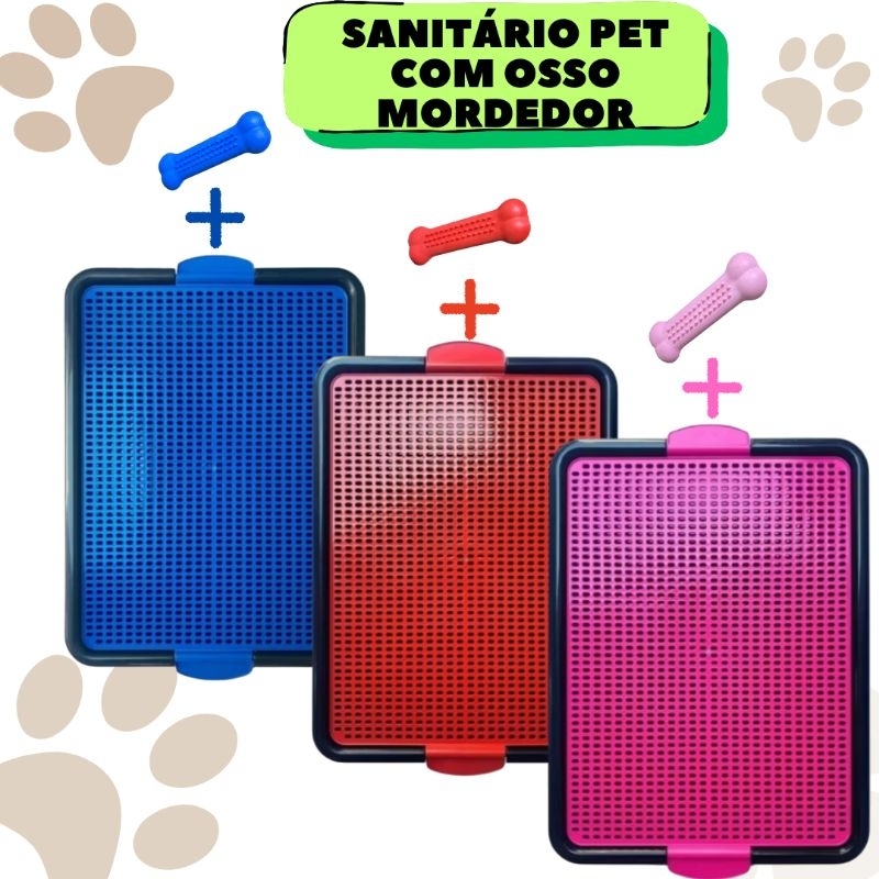 Tapete Higiênico Para Cães Sanitário Canino Educa Pet Banheiro Pet Tapete Lavável Com Osso Mordedor