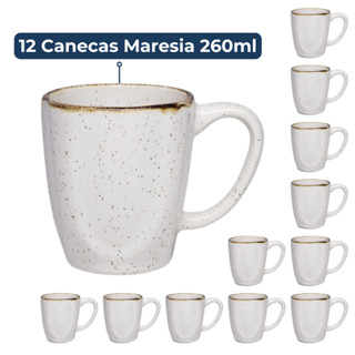 Jogo 12 Canecas Café Chá Ryo Maresia 260ml Oxford Porcelanas