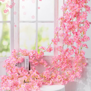 Corrente De Cerejeira Artificial 180cm 135 Flores Decoração Decorativa Flor Artificial Tr…