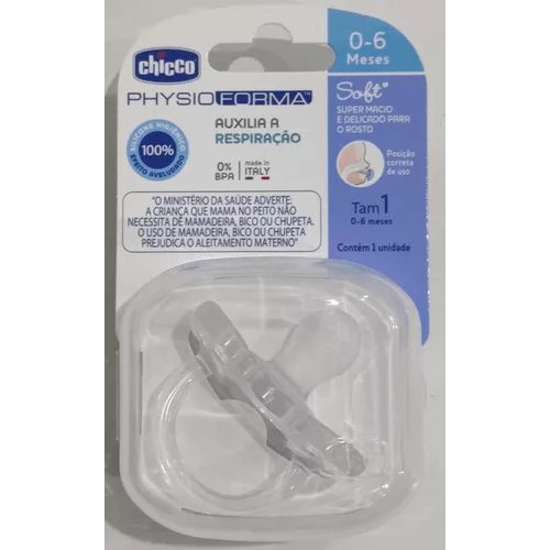 Chupeta Physio Forma Soft 0-6 Meses Transparente Chicco