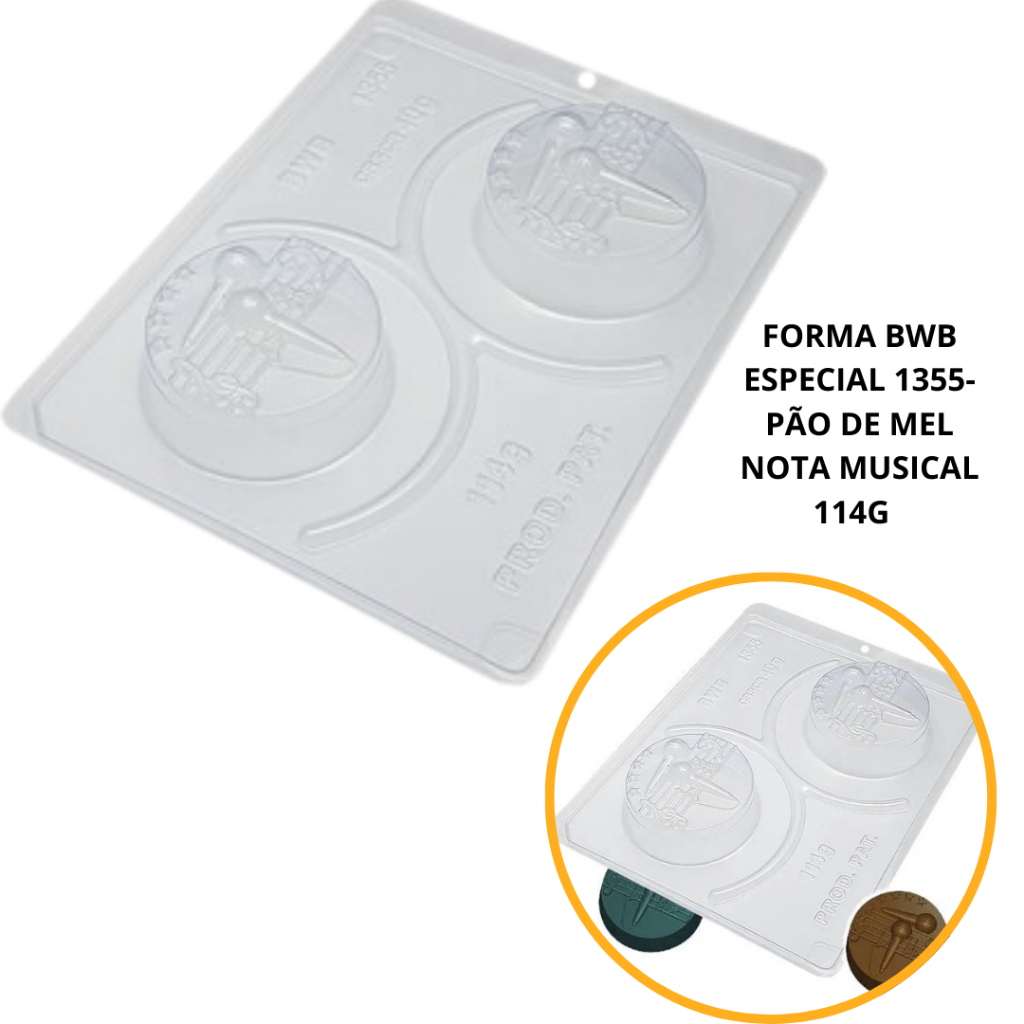 1~4 Forma BWB com Silicone (3 partes) Cod 1355 - Pão de Mel Musical 114g em Oferta na Shopee