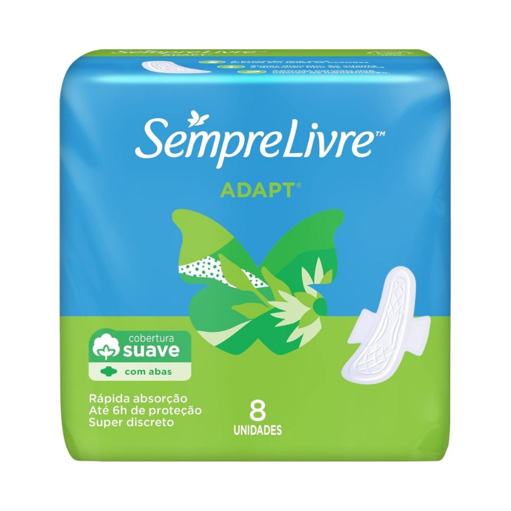 Absorvente Sempre Livre Adapt Especial Suave Abas 8 Unidades