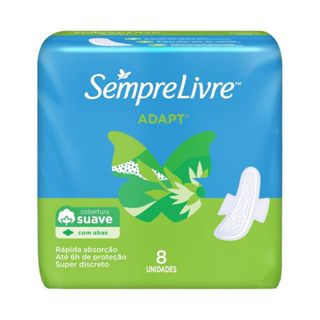 Absorvente Sempre Livre Adapt Especial Suave Abas 8 Unidades em Oferta na Shopee
